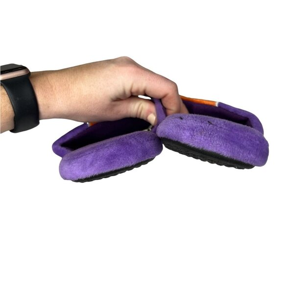 Clemson Tigers Slippers Unisex Kids Purple Orange Tiger Paw Slip On Size XL 7-8 - Picture 5 of 7